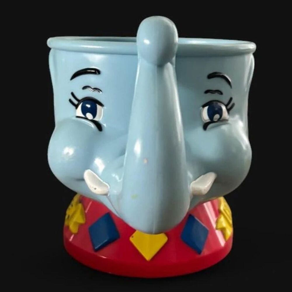 Vintage Dumbo mug with blue elephant face